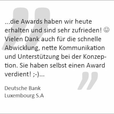 Dankesschreiben der Deutschen Bank