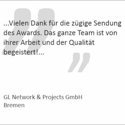 Dankesschreiben der GL Network & Projects GmbH