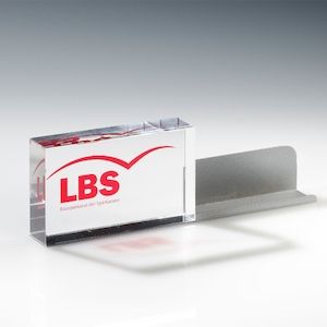 LBS - Logoaufsteller mit Visitenkartenhalter