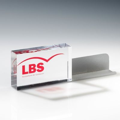 LBS - Logoaufsteller mit Visitenkartenhalter
