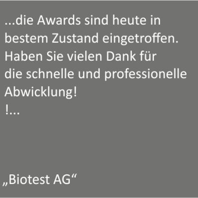 Danksagung Awardlieferung Biotest AG