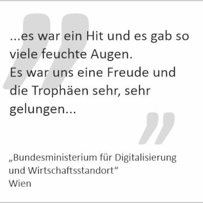 Danksagung Awardlieferung BmDW Wien