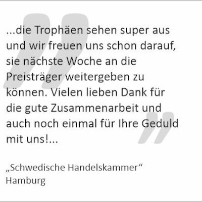 Danksagung Awardlieferung Schwedische Handelskammer