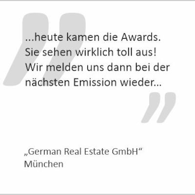 Danksagung Awardlieferung German Real Estate