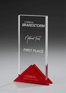 Glas-Awards "transparent + rot"