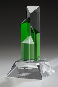 Glas-Awards "transparent + grün"