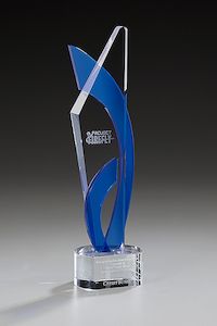 Glas-Awards "transparent + blau"