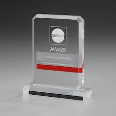 Transparente Awards aus Acrylglas, mit zeitlos schönen Designs - für Farbdruck oder Lasergravur