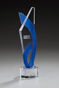 Glas-Awards "Crystal Indigo" - transparent + blau