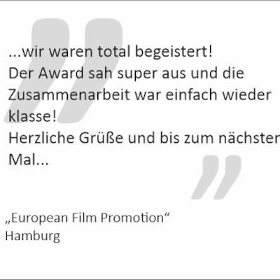 Dankschreiben der "European Film Promotion"