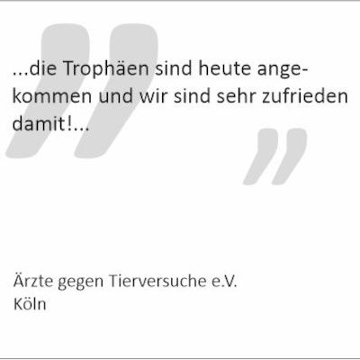 Dankschreiben "Ärzte gegen Tierversuche"