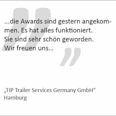 Dankschreiben der "TIP Trailer Services Germany GmbH"