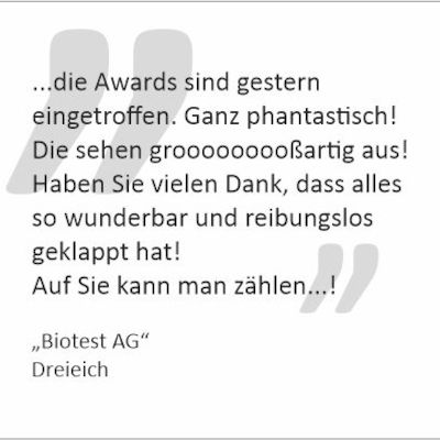 Dankschreiben der "Biotest AG"