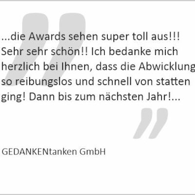 Dankschreiben der "GEDANKENtanken GmbH"