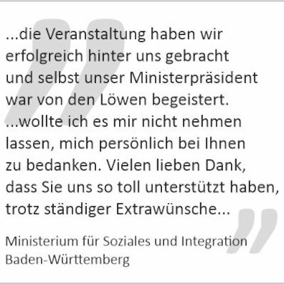 Dankschreiben des "Ministeriums für Soziales und Integration"