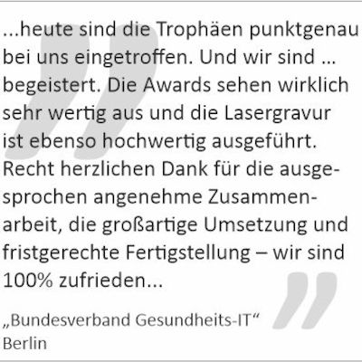 Dankschreiben "Bundesverband Gesundheits-IT"