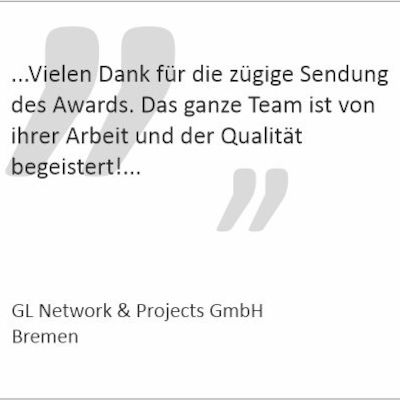 Dankschreiben der "GL Network & Projects GmbH"