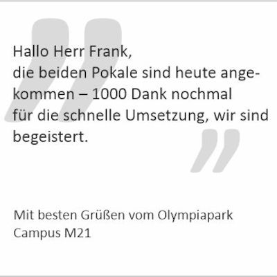 Dankschreiben vom Olympiapark / "Campus M21"