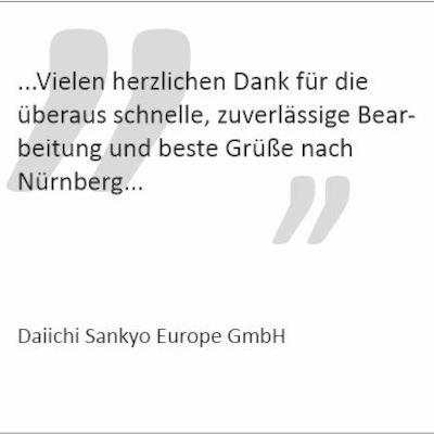 Dankschreiben "Daiichi Sankyo Europe"