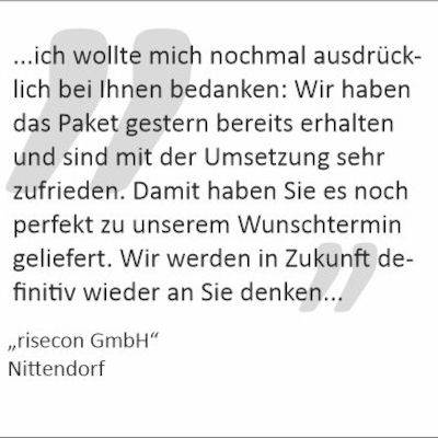 Dankschreiben "risecon GmbH"