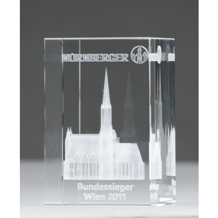 Glasquader mit 3D-Laserinnengravur "Stefansdom - Wien"