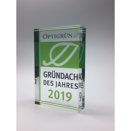 Acrylglas-Aufsteller "Optigrün"