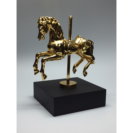 Metallguss-Trophäe "Goldenes Karusellpferd"