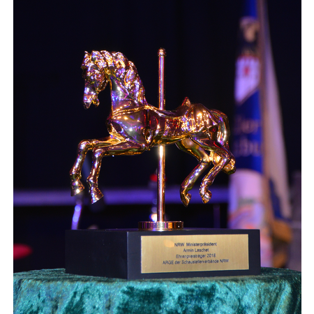 Metallguss-Trophäe "Goldenes Karusellpferd"