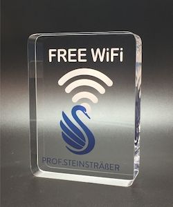 Acrylglas-Tombstone "Free Wifi"