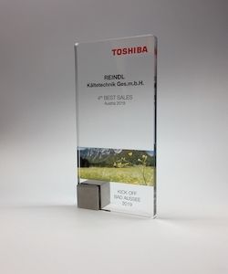 Award-Aufsteller "Toshiba"