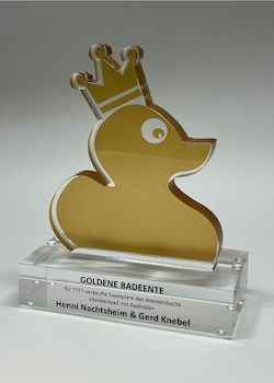 Goldene Badeente
