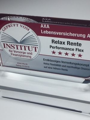 "AXA" Zertifikat-Aufsteller 