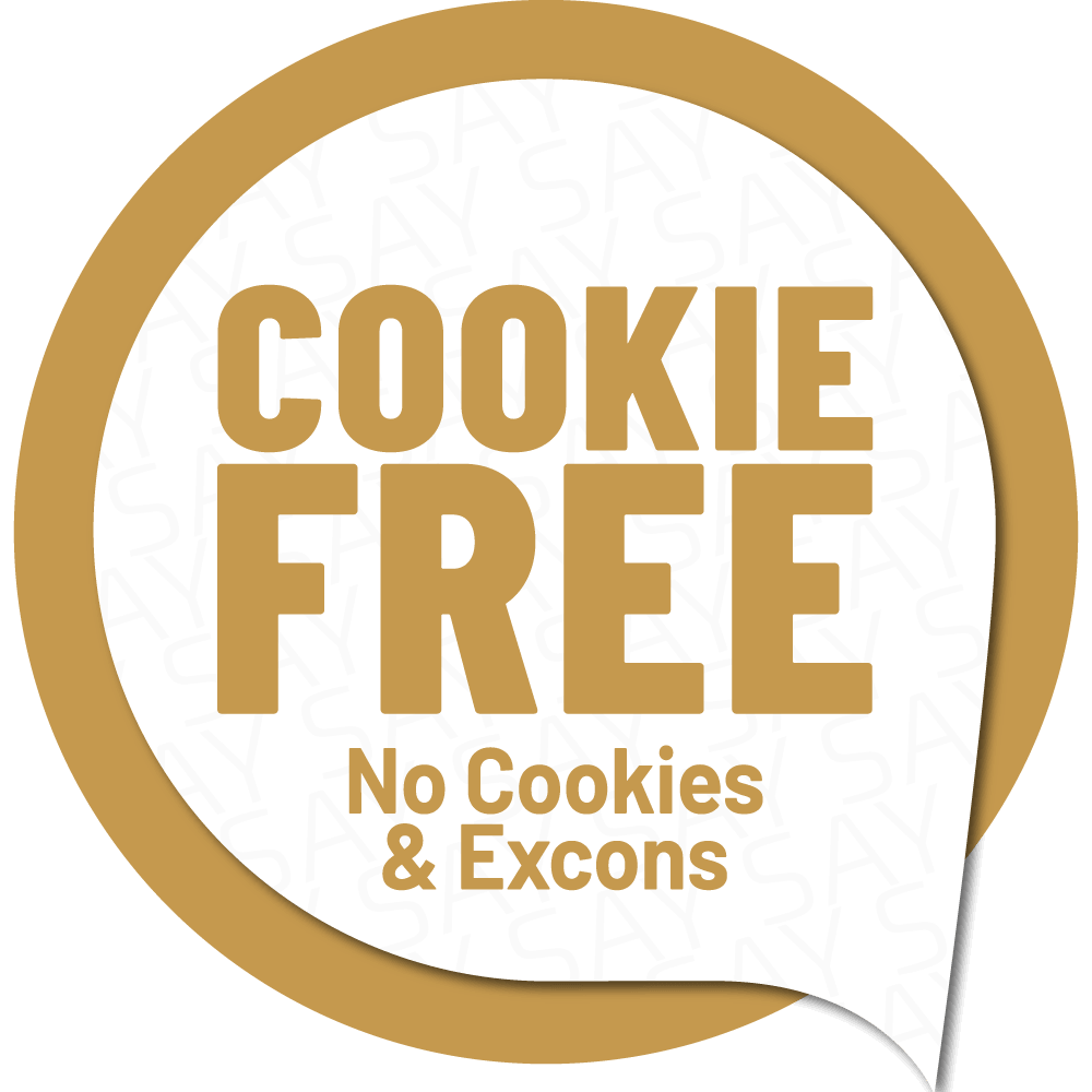Websites mit diesem Label sind zu 100% frei von Tracking und externen Verbindungen SAY Cookie-free button Frank Awards